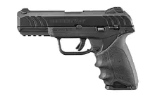 Ruger Security-9 9mm Semi-Auto Pistol with 4" Barrel, 10 Rounds, Hogue Handall Rubber Grip, Black Polymer Frame, and Blued Steel Slide