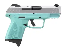 Ruger Security-9 Compact 9mm 3.42" Barrel Silver/Turquoise Semi-Auto Pistol - 10 Rounds