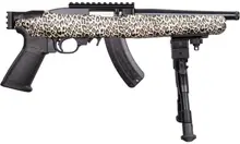 Ruger 22 Charger Lite Leopard Print 22LR, 8" Barrel, 15 Rounds Semi-Auto Pistol with Bipod