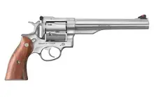 Ruger Redhawk .44 Rem Mag Revolver, 7.5" Barrel, 6-Round, Satin Stainless Steel, Hardwood Grip, Triple-Locking Cylinder, Transfer Bar Safety