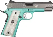 Ruger SR1911 Commander 9mm 4.25in Barrel Stainless Pistol with Robin Egg/SS Finish - 9 Rounds