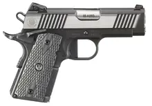 Ruger SR1911 Officer-Style .45 Auto Stainless/Black Pistol, 3.6" Barrel, Tritium, G-10 Grip, 7+1 Rounds, 6779