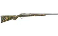 Ruger 77/17 Bolt Action Rifle, 17 WSM, 18.5" Matte Stainless Steel Barrel, 6 Round, Green Mountain Laminate Stock, Right Hand