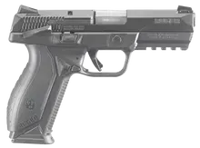 Ruger American Duty 9mm Luger Pistol, 4.2" Barrel, 10-Round, Black Nitride Stainless Steel Slide, Manual Safety, Novak Lomount Sights