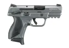 Ruger American Compact 9mm Luger Pistol, 3.55" Barrel, 17+1 Rounds, Gray Cerakote, Novak Sights, Manual Safety - Model 8683