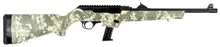 Ruger PC Carbine 9mm Luger, 16.12" Threaded Barrel, 17+1 Rounds, Digital Camo Stock, Black Hard Coat Anodized - 19107