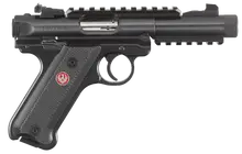 Ruger Mark IV Tactical .22LR, 4.4" Threaded Barrel, Semi-Automatic Rimfire Pistol, 10+1 Rounds, Black Checkered Polymer Grip - 40150