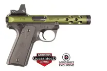 Ruger Mark IV 22/45 Lite 22 LR Pistol with Riton Red Dot Optic, 4.4" Threaded Barrel, Green Anodized, 10-Round Capacity
