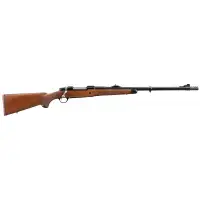 Ruger M77 Hawkeye African 300 Win Mag 23" Bolt Action Rifle with Removable Muzzle Brake, Satin Blued Alloy Steel, American Walnut Stock - Optics Ready