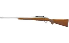 Ruger Hawkeye Hunter 204 Ruger, 24" Threaded Barrel, Satin Stainless Finish, American Walnut Stock, 5 Round Capacity