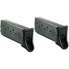 Ruger LC9/EC9S 9mm Luger 7-Round Magazine with Polymer Extended Base Plate, Steel Body, Blued Finish - 2 Pack Value Set