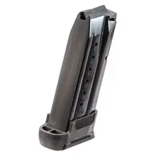 Ruger Security-9 Compact 9mm Luger 15 Round Magazine with Adaptor - Black Oxide Alloy Steel