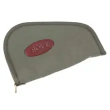 Boyt Harness Company 10" Heart-Shaped Handgun Case, OD Green, Waxed Canvas with Quilted Flannel Lining, Full Length Zipper & Padding - PP61