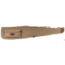 Boyt Harness Alaskan 44" Scoped Rifle Case with Pocket, Waxed Khaki Canvas, Brass Hardware & Quilted Flannel Lining