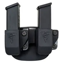 COMP-TAC Twin Magazine Pouch Paddle, Kydex Black, Compatible with Glock 9MM/40S&W/45 GAP, Right Hand Double Stack