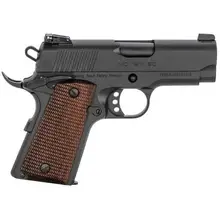 Girsan MC1911 Officer 9mm Luger Pistol, 3.4" Barrel, Black Steel with Black Grip, 7+1 Rounds