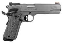 EAA Girsan MC1911 Match Noel 9mm Luger Pistol with 5" Stainless Steel Barrel, Matte Stainless Slide & Frame, Black/Gray G10 Grips, Fiber Optic Sight, 10 Rounds Capacity