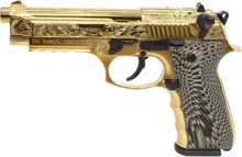 EAA GIRSAN Regard MC Deluxe 9mm Luger 4.9" Barrel, Gold Plated Steel Pistol, 18+1 Rounds (390088)