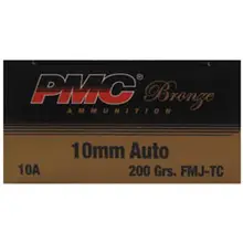PMC Bronze 10mm Auto 200 Grain FMJ-TC Handgun Ammunition, 50 Rounds Box