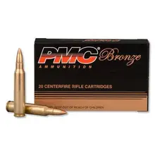 PMC Bronze .223 Remington 55 Grain Full Metal Jacket Boat-Tail (FMJBT) Ammunition - 20 Rounds per Box