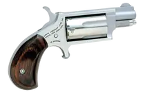 "North American Arms Mini-Revolver .22 LR/.22 MAG, 1.13" Stainless Steel Barrel, 5-Rounds, Rosewood Bird's Head Grip"