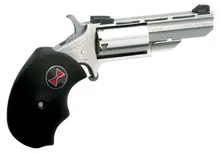 North American Arms Black Widow Convertible Single-Action Revolver - .22 LR/.22 MAG, 2" Stainless Steel Barrel, 5 Rounds, Black Rubber Grip, Fixed Sights