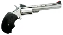 North American Arms Mini-Master .22LR 4" Barrel 5-Round Stainless Steel Revolver with Adjustable Sights and Rubber Grips