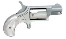 North American Arms Mini-Revolver, 22LR, 1.13" Barrel, Stainless, White Pearlite Grip, 5-RD
