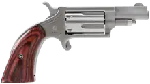 North American Arms NAA Mini-Revolver .22 LR, 1.125" Stainless Steel Barrel, 5-Round, Wood Boot Grip - 22LRGBG
