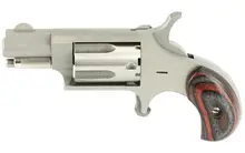 North American Arms Mini Revolver .22LR, 1.125" Stainless Steel Barrel, 5 Rounds, Red & Black Wood Grips