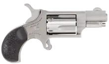 North American Arms Mini-Revolver Carry Combo .22 LR, 1.13" Stainless Steel Barrel, 5 Rounds, Black Rubber Grip with Holster