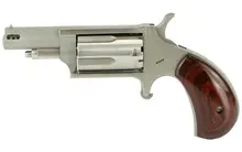 North American Arms Mini-Revolver, Convertible .22 LR/.22 MAG, 1.63" Ported Stainless Steel Barrel, 5-Round Capacity, Rosewood Bird's Head Grip