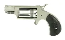 North American Arms Wasp Convertible Mini-Revolver, .22 LR/.22 MAG, 1.125" Stainless Steel Barrel, 5-Rounds, Black Pebbled Rubber Grip