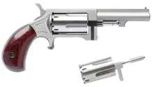 North American Arms Sidewinder SWC250 Mini-Revolver, .22 LR/.22 MAG, 2.5" Stainless Steel Barrel, 5-Rounds, Rosewood Bird's Head Grip
