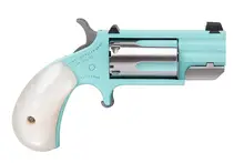 North American Arms PUG .22 WMR SS 1" Heavy Barrel Revolver - 5 Rounds with Turquoise Cerakote