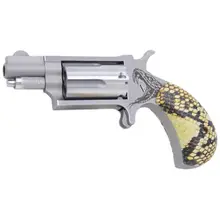 North American Arms NAA Mini Antivenom .22 WMR, 1.1" Barrel, 5-Rounds, Stainless with Snake Skin Grips