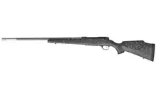 Weatherby Mark V Accumark Bolt Action Rifle - .257 Wby Mag, 26" Threaded Barrel, 3 Rounds, Stainless Steel Two-Tone/Black Finish, Fiberglass Monte Carlo Stock