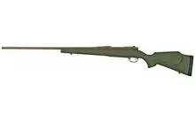 Weatherby Mark V Weathermark LT Bolt-Action Rifle, .300 Weatherby Magnum, 26" Barrel, 3 Rounds, FDE Cerakote Finish, Green with FDE Speckle Fixed Monte Carlo Stock