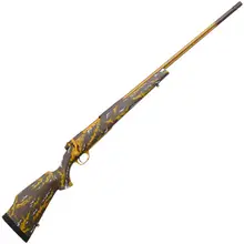 WEATHERBY MARK V COWPOKE EDITION BROWN/GOLD/WHITE BOLT ACTION RIFLE -  6.5-300 WEATHERBY MAGNUM - 26IN - BROWN/GOLD/WHITE
