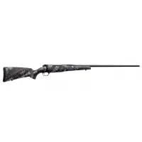 Weatherby Mark V Backcountry 2.0 TI Bolt Action Rifle, .240 Weatherby Magnum, 24" Fluted Barrel, 5 Rounds, Carbon Fiber Stock, Black/Grey/White Finish