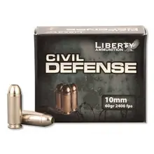 Liberty Civil Defense 10mm Auto 60gr Lead-Free Fragmenting Hollow Point Ammunition - 20 Rounds Box