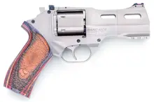Chiappa Firearms White Rhino 357Mag 4" Nickel 6RD Revolver with Wood Grip
