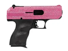 Hi-Point C9 Compact 9mm Pistol with 3.5" Black Steel Barrel, Pink Sparkle Slide, and 8-Round Capacity
