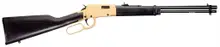 Rossi Rio Bravo .22LR, 18" Polished Black Barrel, Gold Finish, Lever Action Rifle with Hardwood Stock, 15 Rounds - RL22181WDGLD2