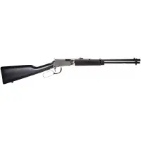Rossi Rio Bravo Lever Action Rifle, .22 LR, 18" Barrel, 15 Rounds, Nickel Finish, Wood Stock