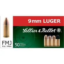 Sellier & Bellot 9mm Luger Subsonic 140gr Full Metal Jacket Ammunition - 50 Rounds