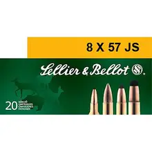 Sellier & Bellot 8x57mm JS Mauser 196 Grains FMJ Rifle Ammunition, 20 Rounds - SB857JSA