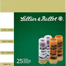 Sellier & Bellot 12 Gauge 2.75" Rubber Ball Shotshell, 25 Rounds/Box - SB12RBA