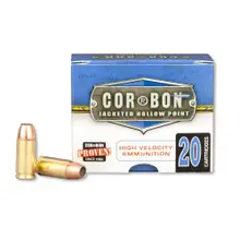 Corbon 9mm Luger +P 115gr JHP Self-Defense Handgun Ammunition, Brass Case, 1350 FPS, 20 Rounds Box