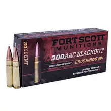 Fort Scott Munitions .300 Blackout TUI Ammo, 115 Grain, Solid Copper Spun, 20 Rounds